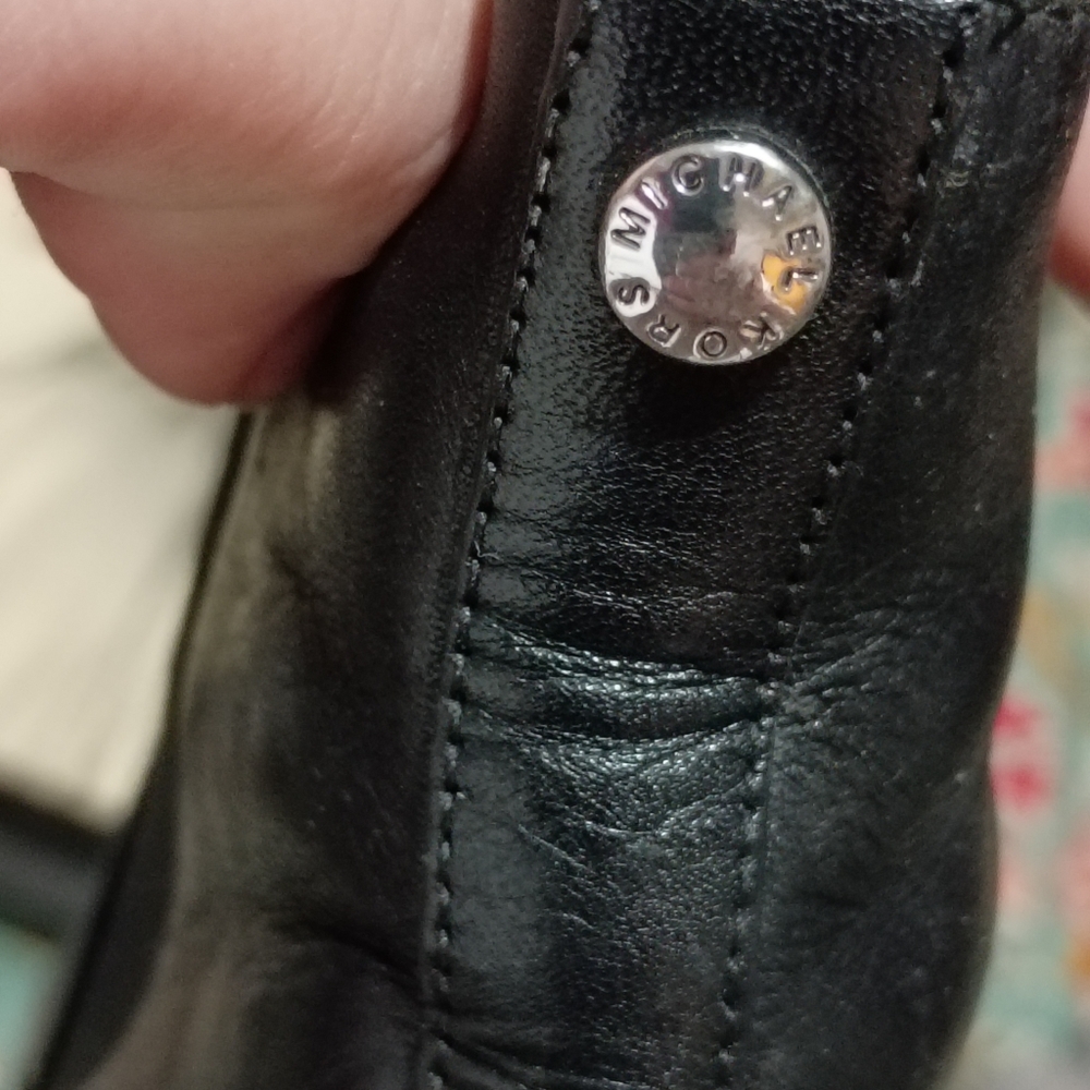 Micheal Kors Black Leather Ankle Boots - Picture 3 of 6